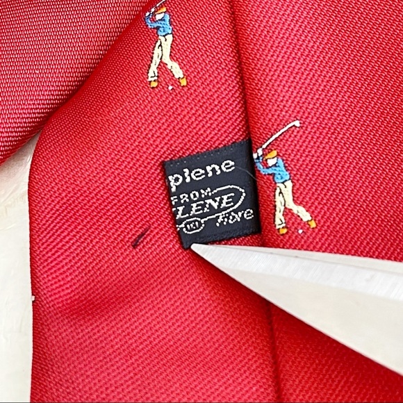 Vintage Red Men’s Golfer Polyester Tie Fathers Day - Picture 5 of 9